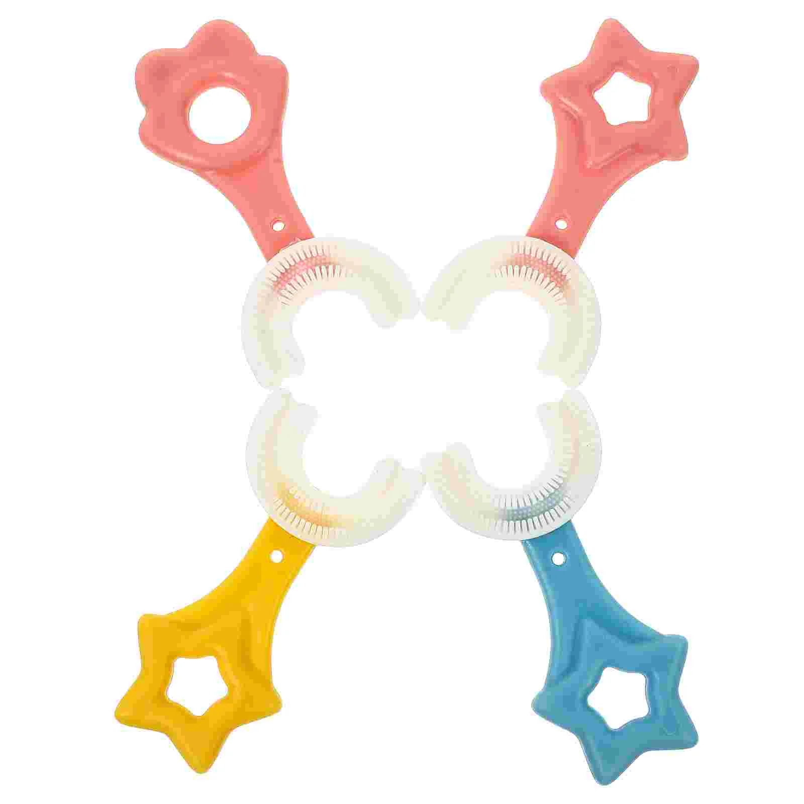 

4Pcs Durable Portable Convenient Practical Safe Kids Toothbrushes Manual Toothbrushes