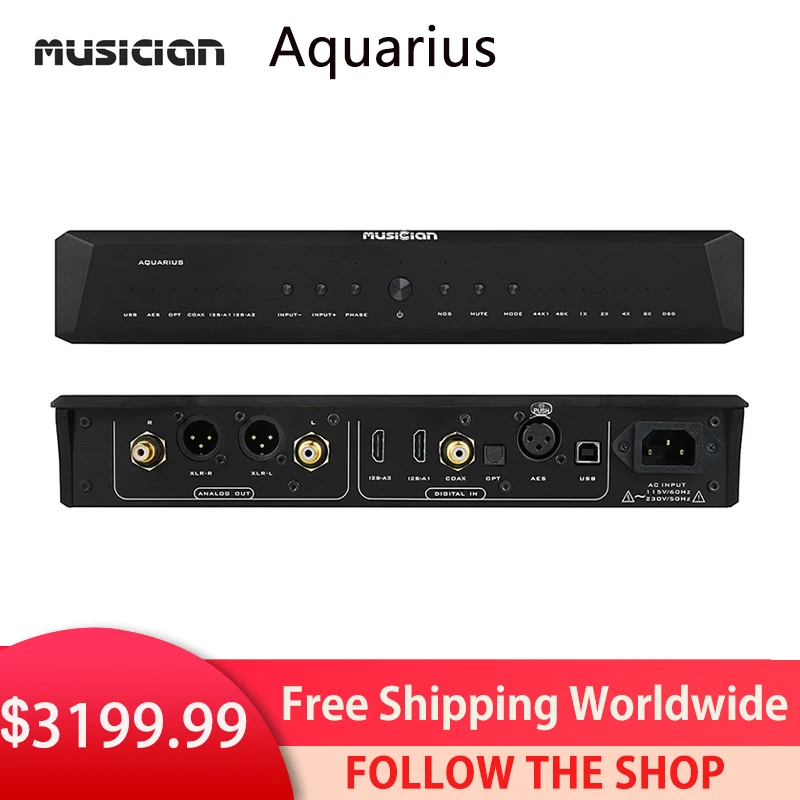 

MUSICIAN Aquarius R2R DAC array ture balance USB/2*I2S/AES balance/coaxial input RCA XLR balance output R2R decoder