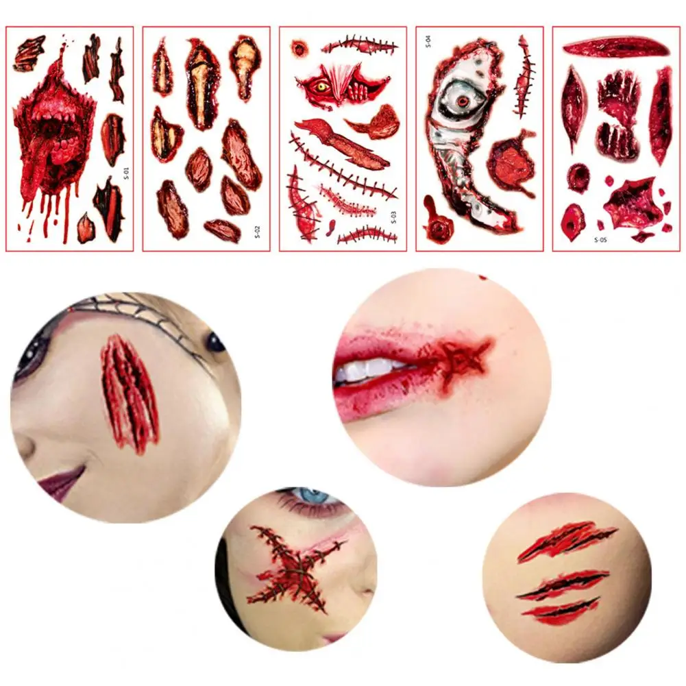 10 шт./компл. Изысканная легкая переводная татуировка со шрамом с эффектом 3D