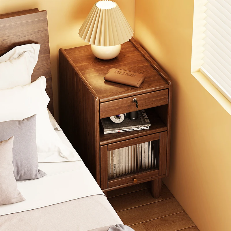 

Small Narrow Bedroom Nightstands Dresser Drawers Nordic Kitchen Bedside Tables Wooden Mesa De Noche Bedroom Cabinets HY50BT