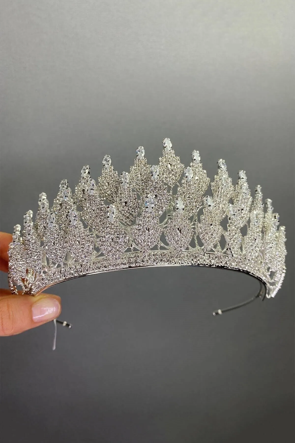 

Свадебные аксессуары, Серебряная корона с кристаллами и бусинами, свадебные аксессуары ручной работы для невесты и подружек невесты