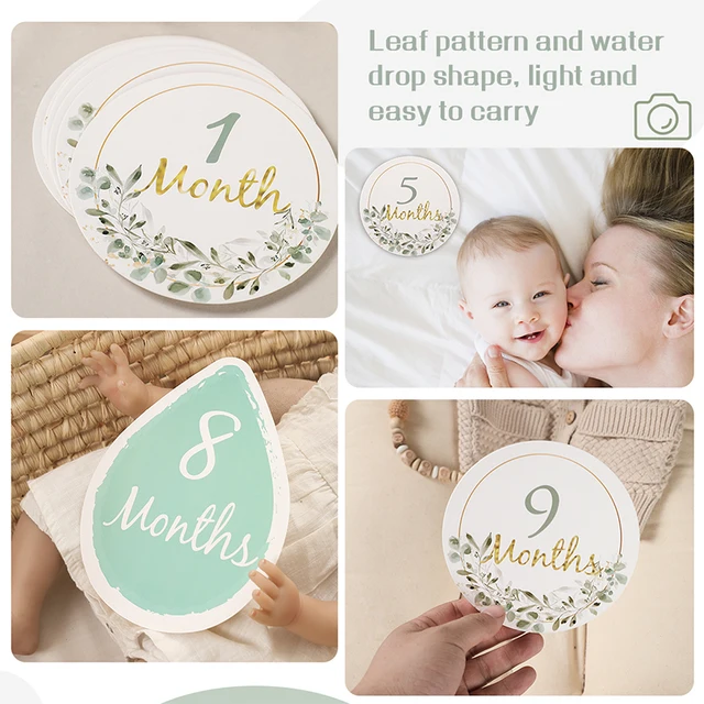 1Set Baby Milestone Cards Month Sticker Baby Memorial Birth Monthly Kids Commemorative Card Photography Props Accessories Gift 6