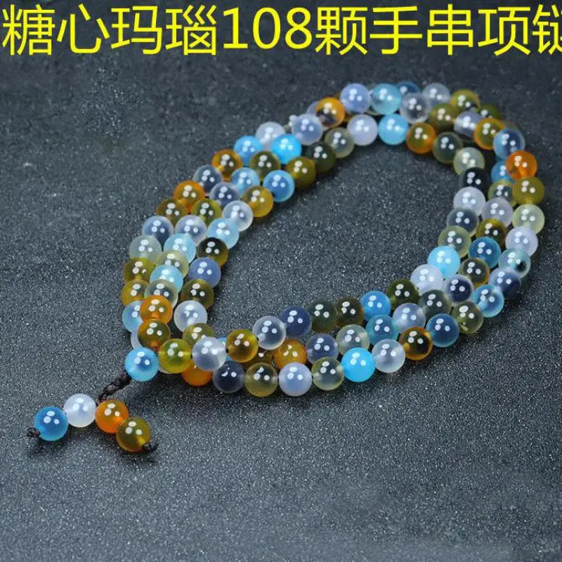 

6mm Natural Colorful Jade 108 Bead Mala Bracelet Women Healing Gemstone Fine Jewelry Colored Agate Jades Multilayer Bracelets