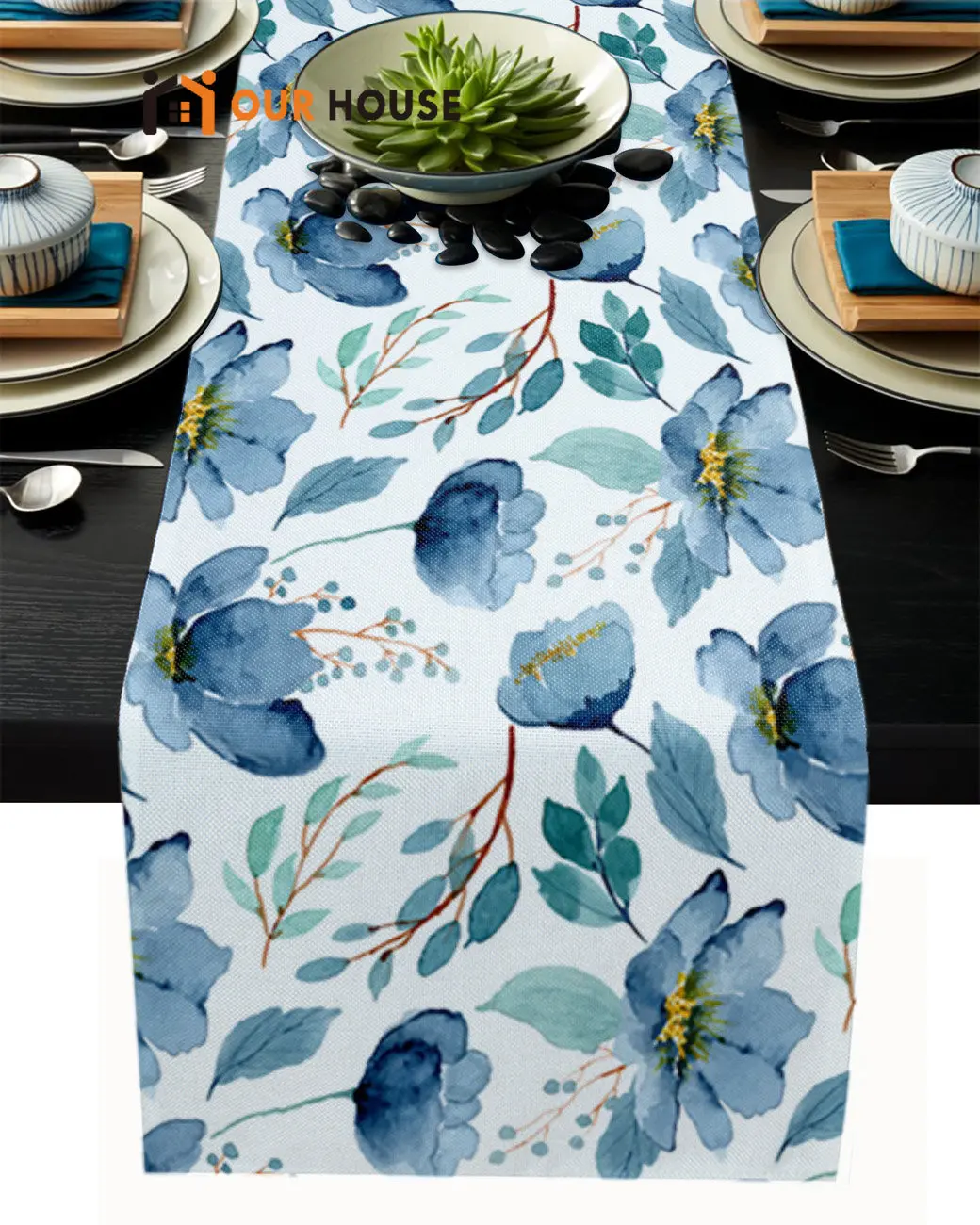 

Летняя дорожка для стола с акварельными цветами и принтом, декоративная подставка для стола для свадебной вечеринки, кухонная скатерть для ...