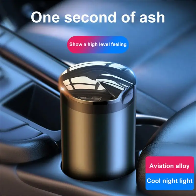 

Automatic Light Indicator Ashtray Portable Aluminum Smokeless Auto Ashtray Cigarette Ashtray Holder Decor With Led Light Durable