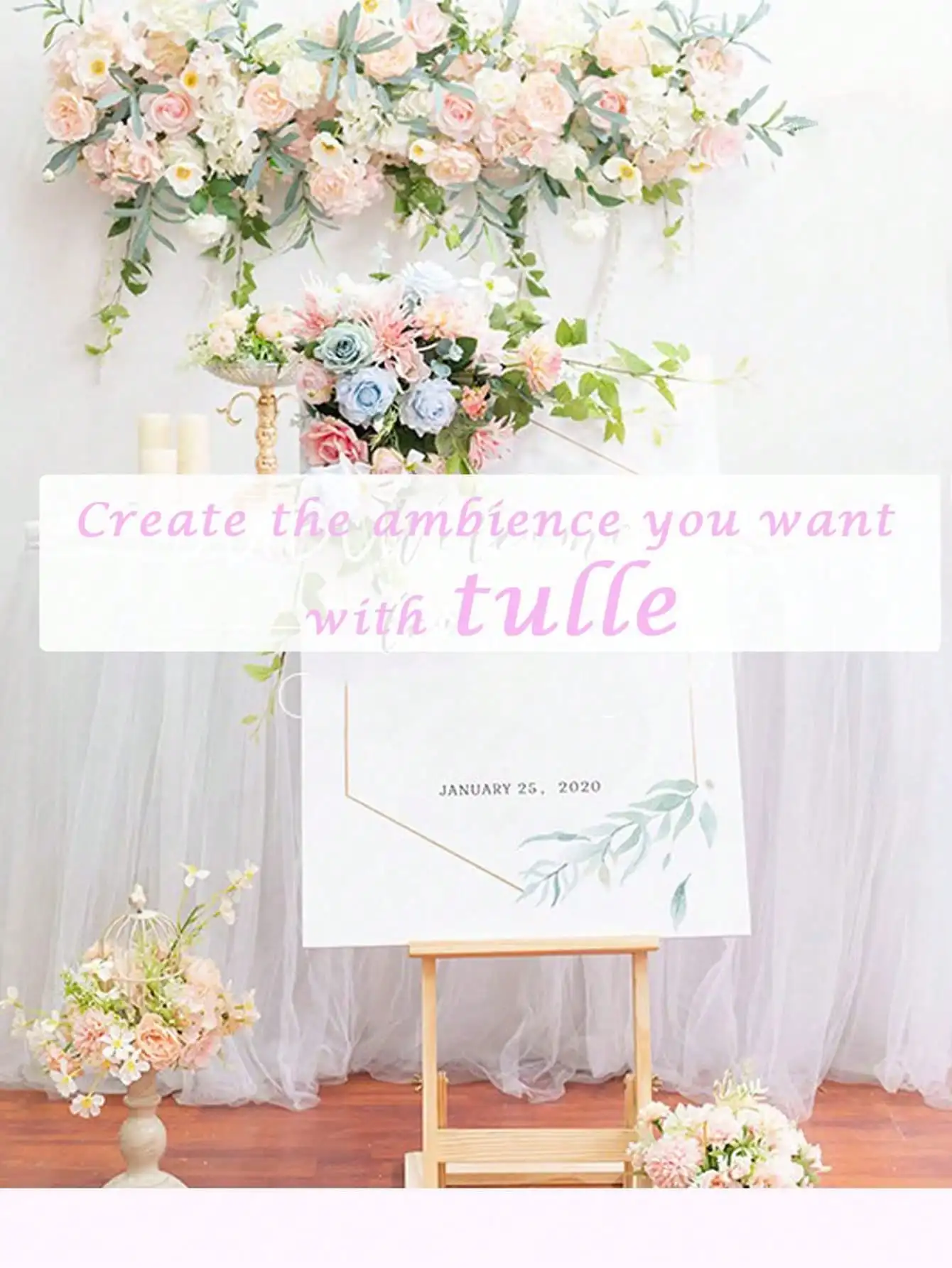 Белый рулон из тюля Marle для пакетов свадебных подарков аксессуаров фотографий