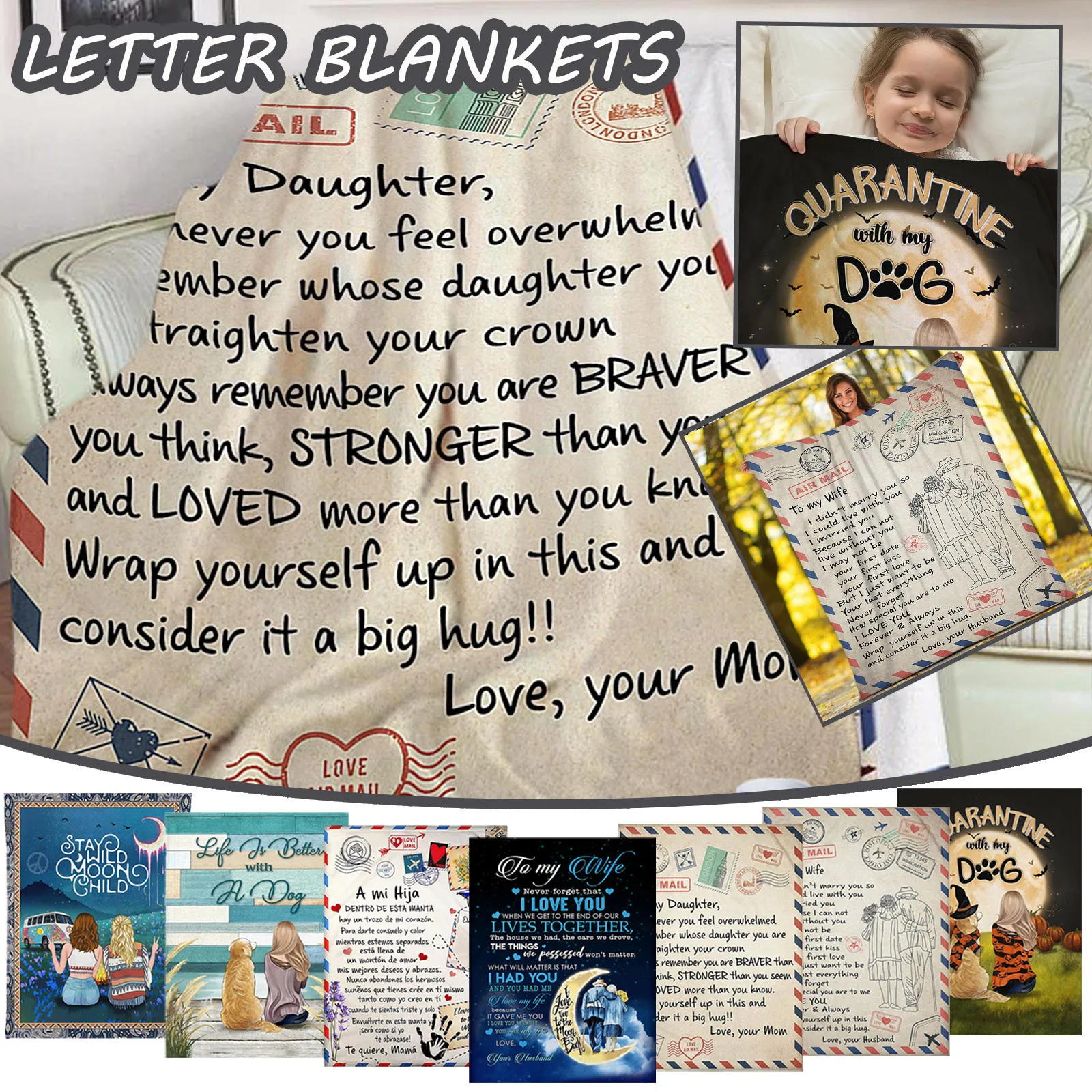 

-214 Blanket A Lovers Blanket For Family Friends Perfect Comfortable Blanket Letter Effect Blanket Twin Sized Throw Blanket