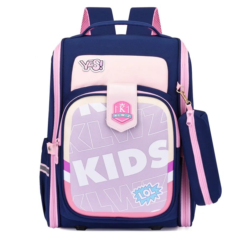 Primary School Students Girl Boy Foldable Large Capacity Mochila New Children Panelled Cartoon School Backpacks with Pen Bag Hot