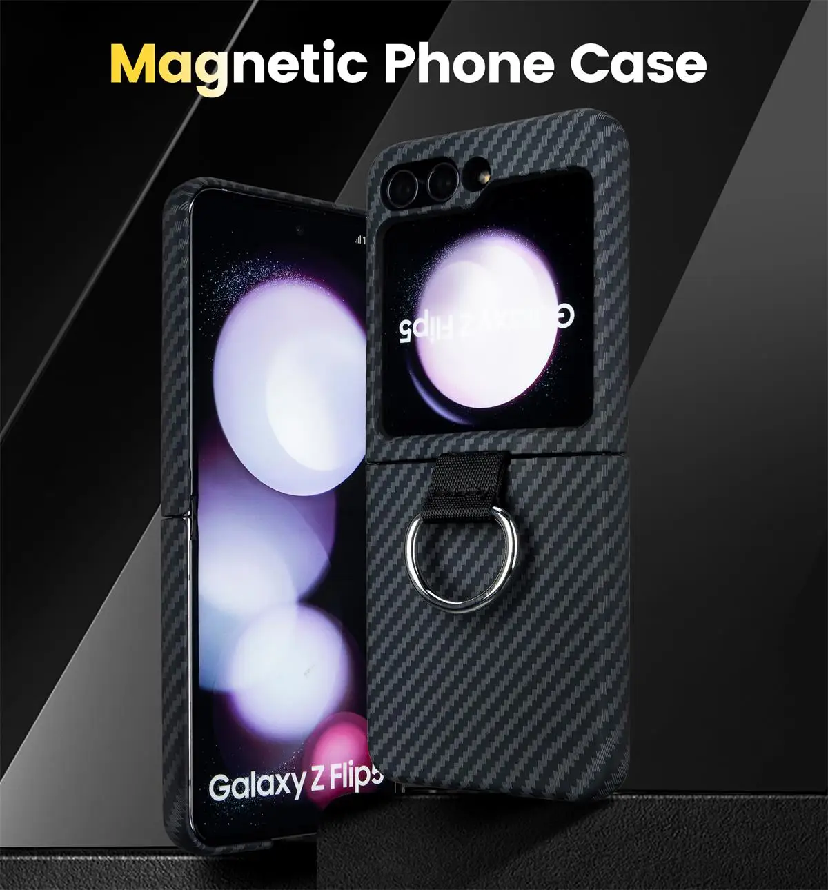 Ультратонкий приятный для кожи чехол с матовым кольцом Samsung Galaxy Z Flip 6 5 4 3 складной