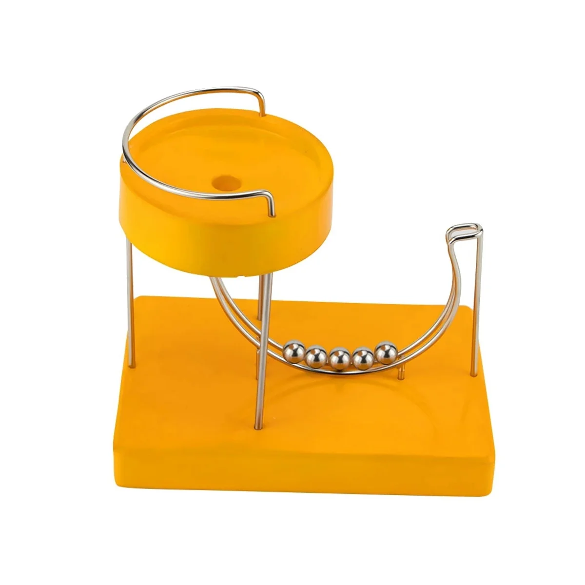 

Perpetual Machine Kinetic Art Motion Inertial Metal Automatic Creative Infinite Jumping Table Toy Home Decor,Yellow
