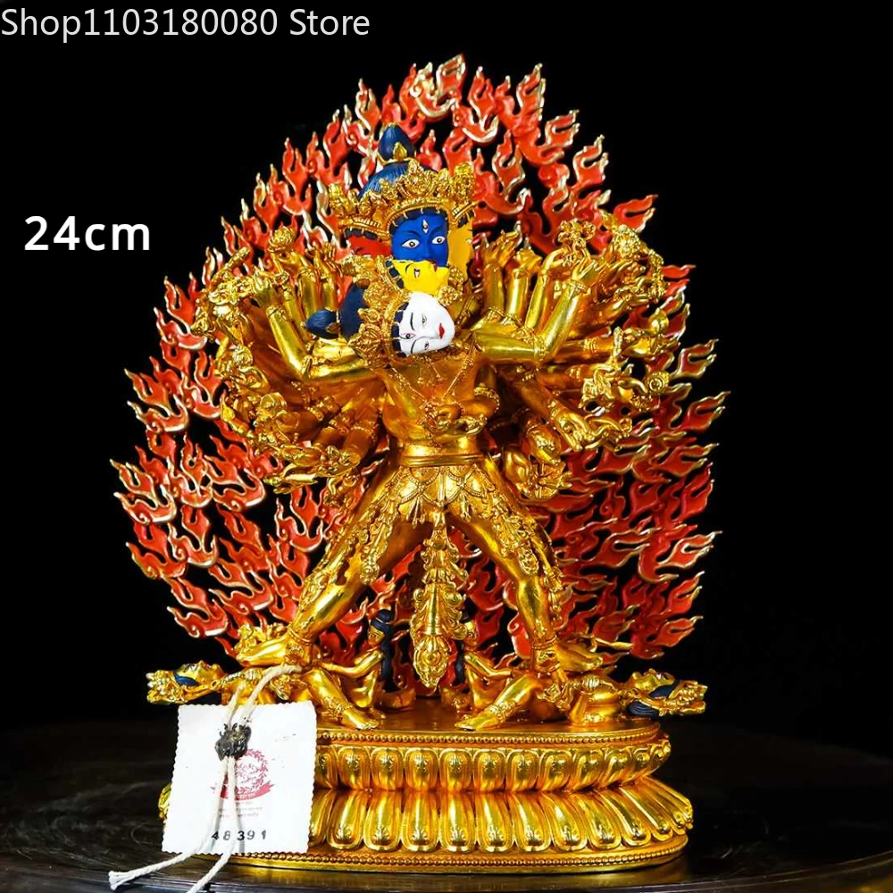 Изысканная медная позолоченная картина с резьбой статуя Будды kalкомфортной елки