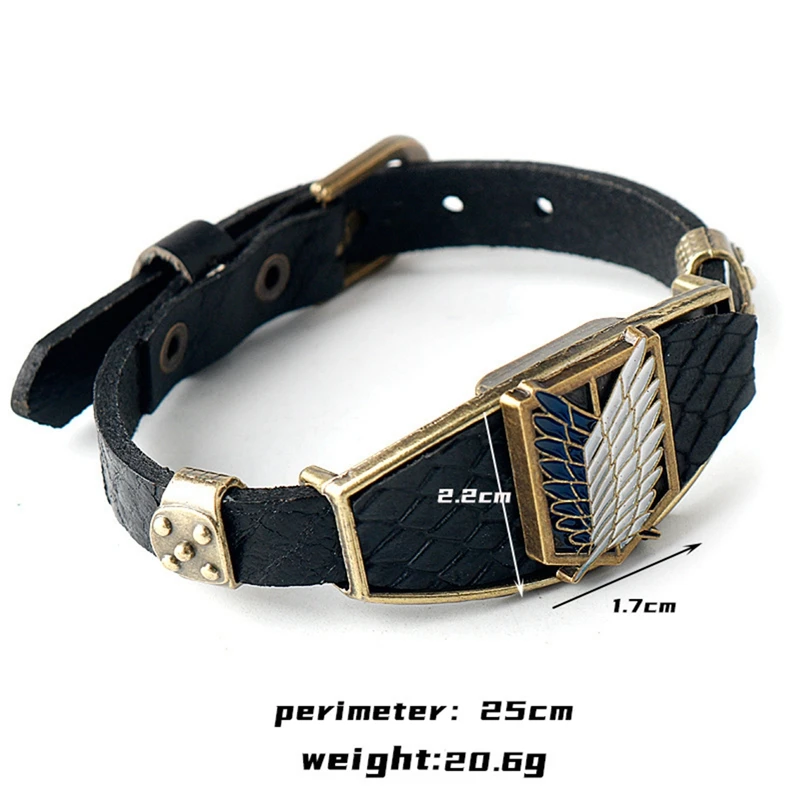 Браслет из искусственной кожи с аниме атака на кожу для мужчин |