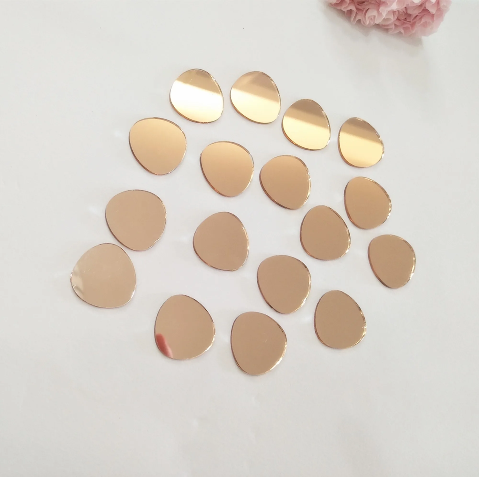 100 шт. овальных зеркальных мозаичных элементов из гальванического стекла для