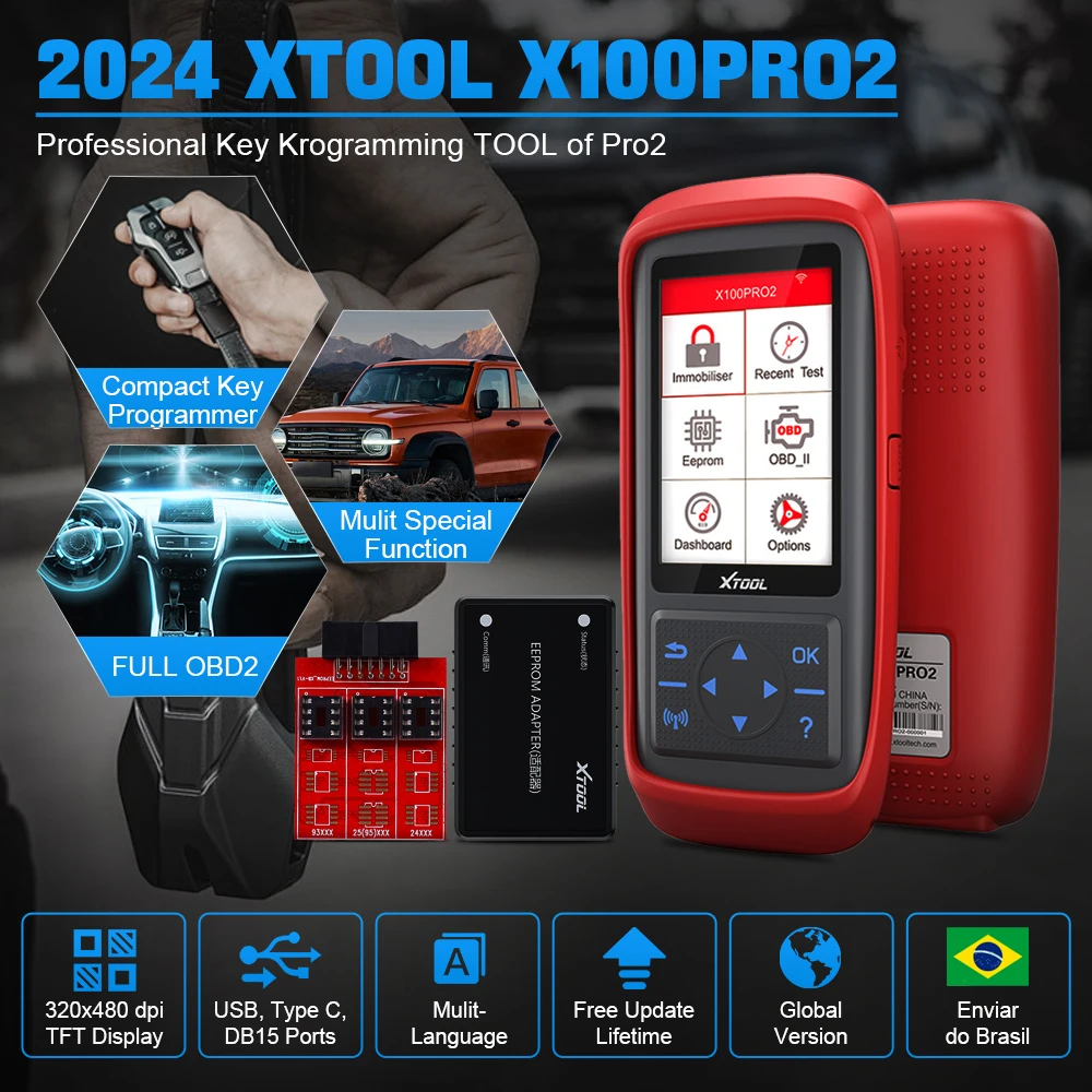 Считыватель кодов автомобиля XTOOL X100Pro2 сканер OBD2 с EEPROM ECU программатор ключей