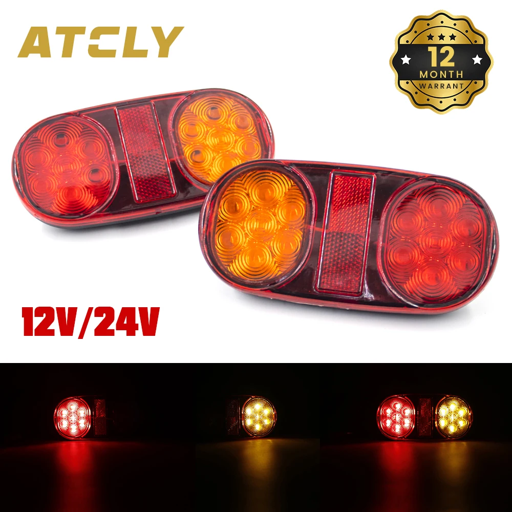 

2pcs 12V 24V 14 LED Car Truck Tail Light Taillight Rear Stop Light Indicator Signal Lamp Trailer Caravan Lorry Waterproof IP65