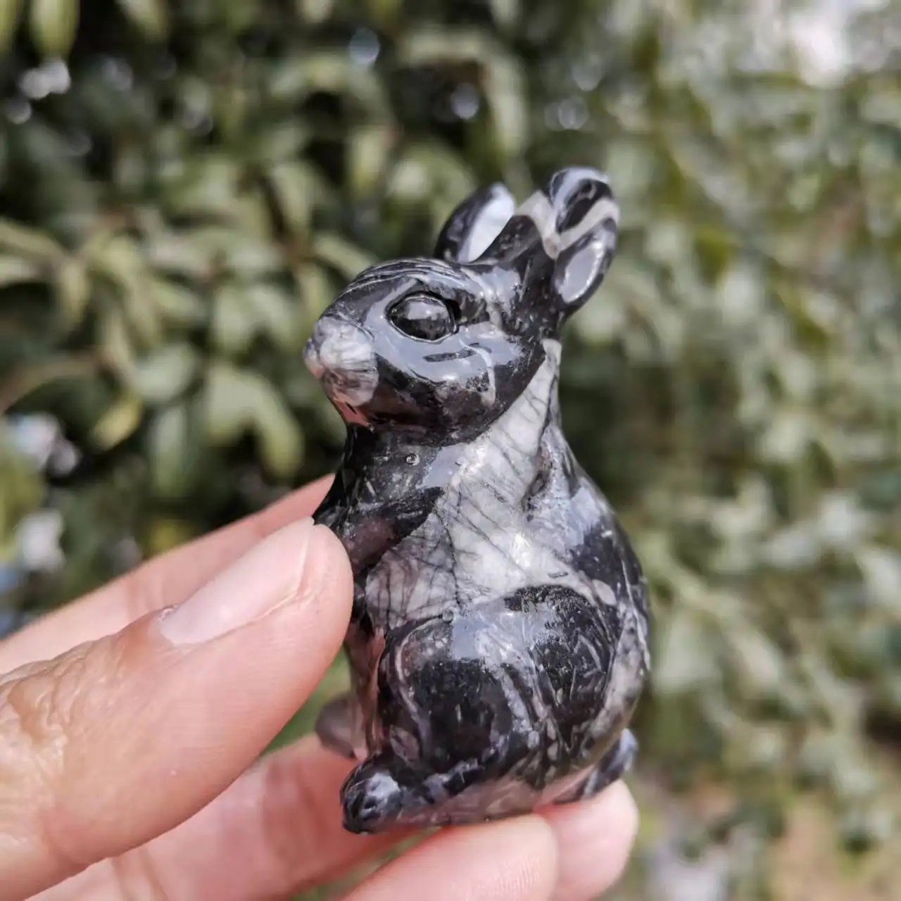 

Фигурка из натурального камня резной ракушки животного ископаемый кролик кварц кристалл