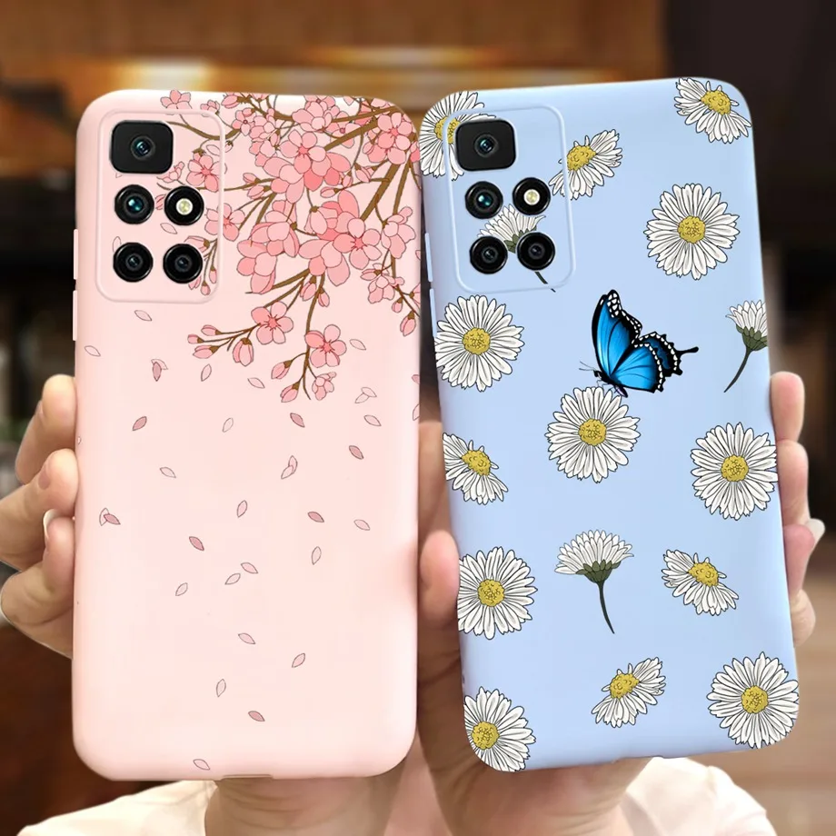 

Flowers Cases For Xiaomi Redmi 10 Prime Case Candy Soft Liquid Silicone Back Cover For Redmi 10 Redmi10 Prime 6.5" Bumper Funda