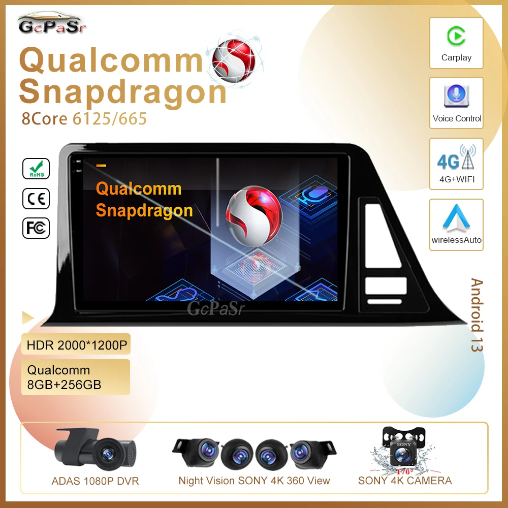 

Qualcomm For Toyota C-HR CHR 2016 - 2020 Car Multimedia Player Head Autoradio GPS Navigation No 2din DVD CPU