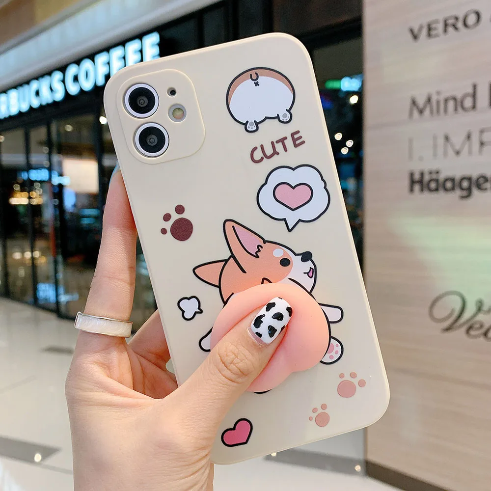 

3D Corgi Dog Buttocks Phone Case For Huawei P50 Y5 2018 Y6 Y7 Pro Y9 Prime 2019 P40 Lite E Y5P Y6P Y6s Y7a Y7P Y8P Y9S Y9A Cover