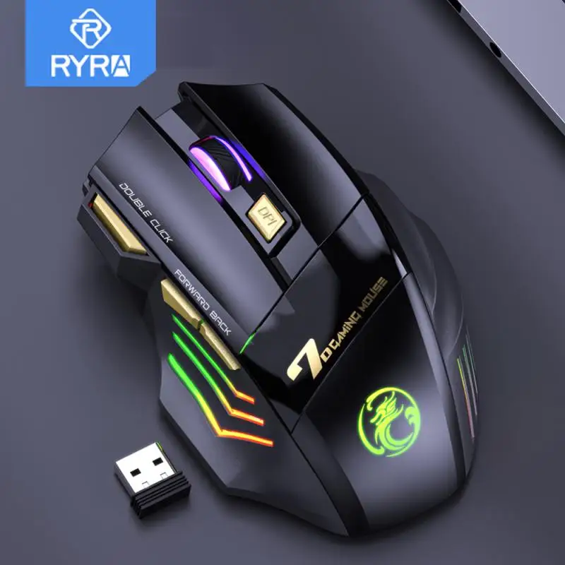 

RYRA Rechargeable Wireless Mouse Gamer For Computer RGB Gaming Mice Bluetooth 2.4G USB Mouse Silent Ergonomic Mice For Laptop PC