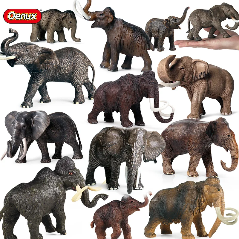 

Oenux African Wild Animals Elephant Model Simulation Big Mammoth Action Figures Figurine PVC Educational Toy For Kids Gift