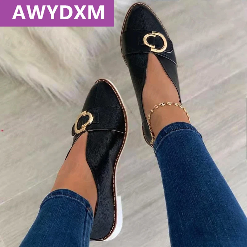 

2021 New Soft Flats Loafers Fashion Sport Dress Shoes Women Designer Plus Size Pointed Toe Shallow Sandals Autumn Mujer Zapatos
