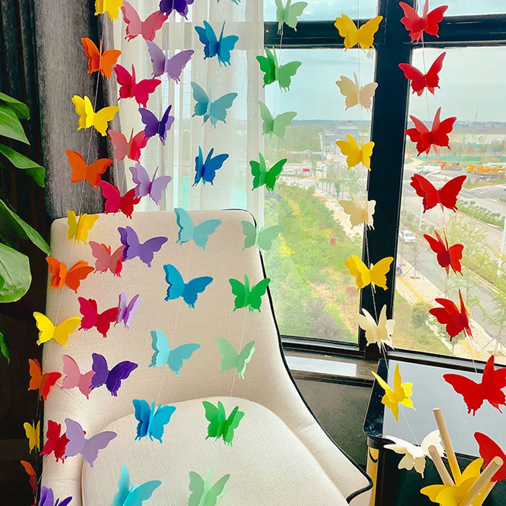 

3D Paper Butterfly Garland Buntings Wedding Party Birthday Festival Diy Banner Hanging Decoration1 string 3D Paper Butt