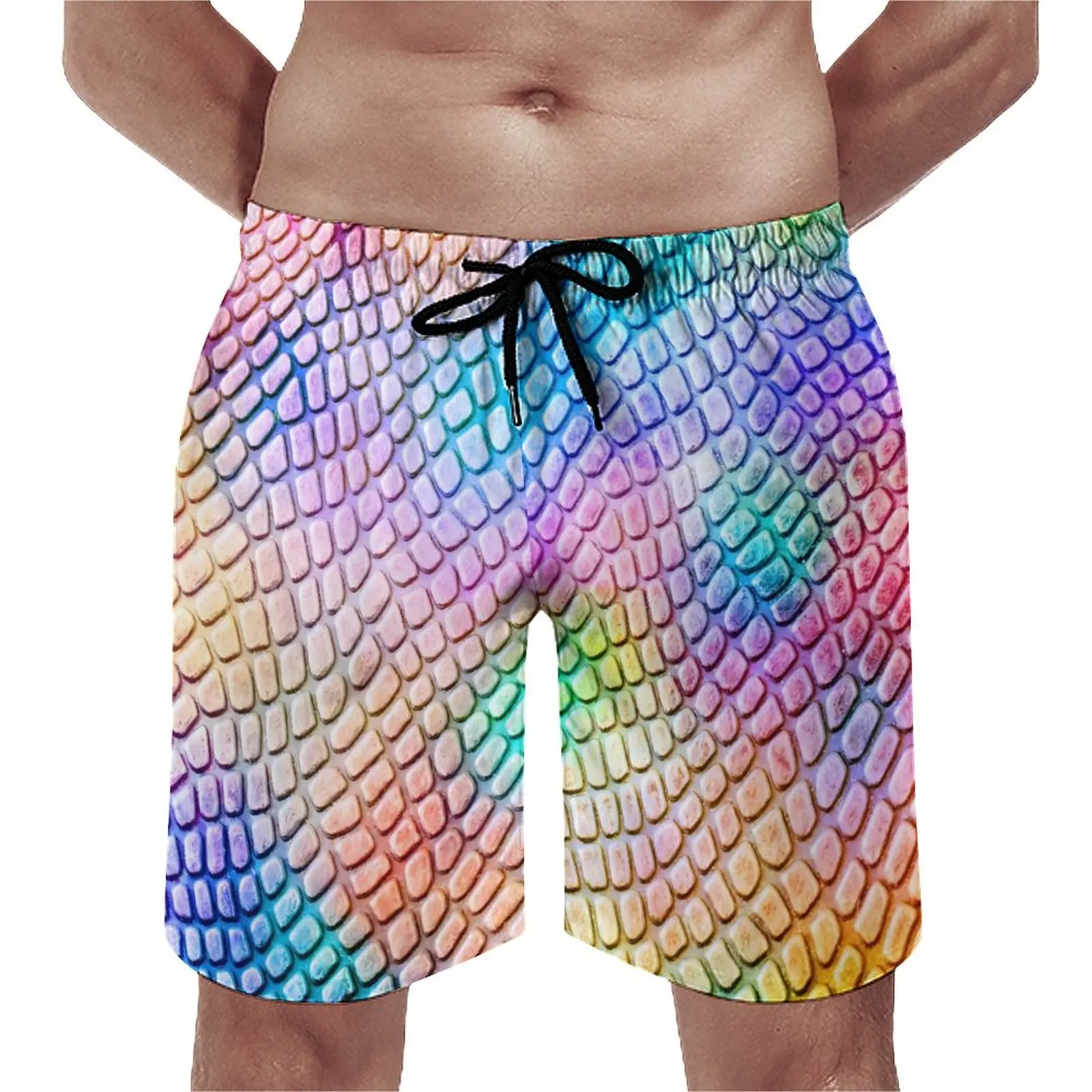 

Акварельные шорты из змеиной кожи, летние пляжные шорты с принтом для бега и для серфинга, быстросохнущие забавные плавки большого размера с рисунком