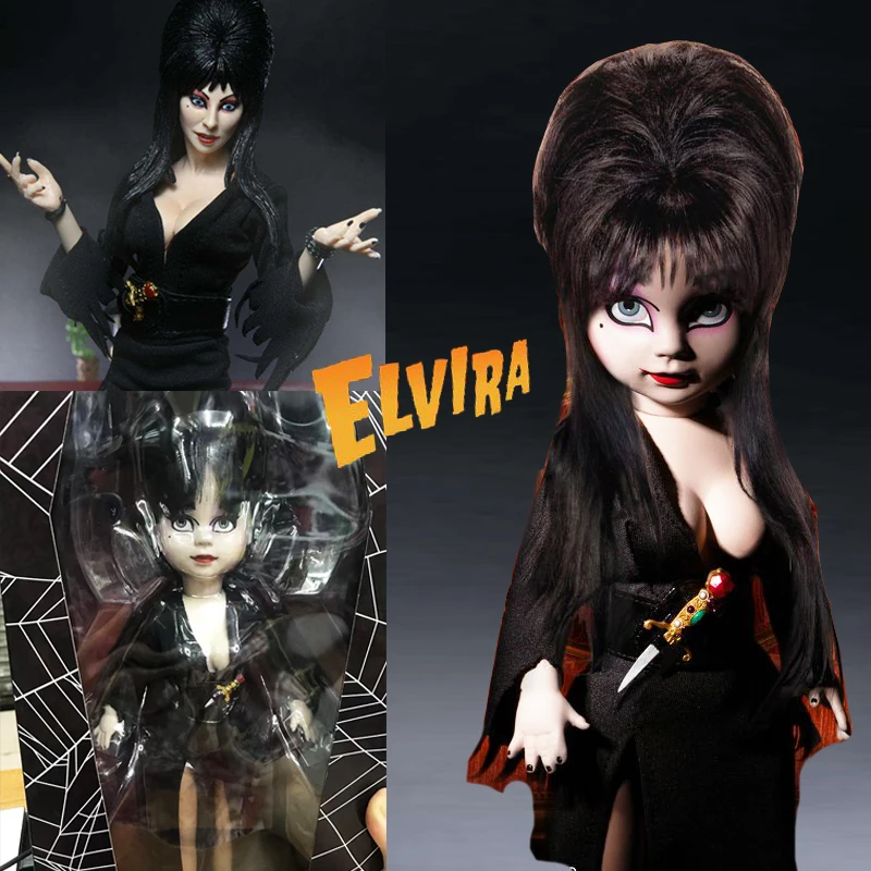 

NECA Elvira Mezco игрушки живые мертвые куклы Elvira хозяйка темных фигурок Вселенная реальный подарок Рождество