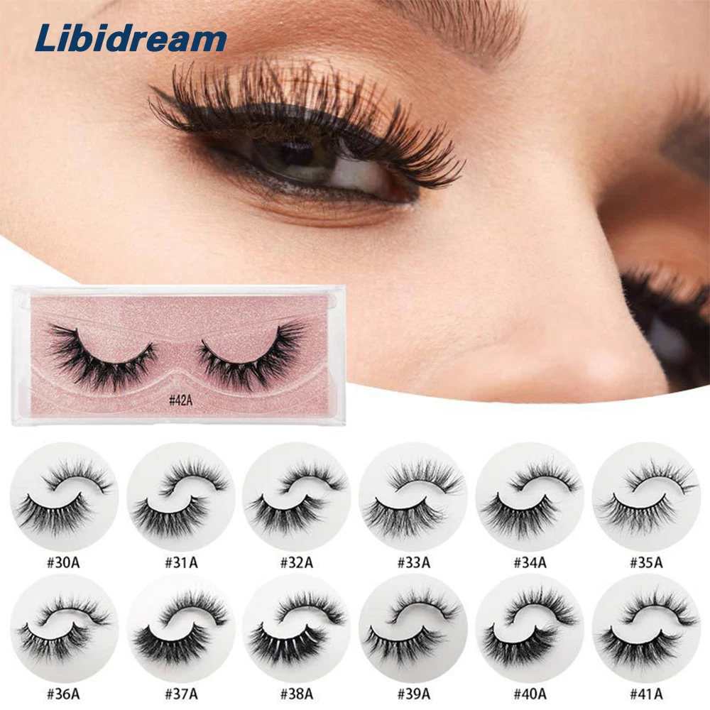 

Wholesale Real Mink Eyelashes Pure Handmade Nature Wispy Fluffy Soft Dramatic 3D Mink Lashes Extension Tools Sexy Fake Eyelash