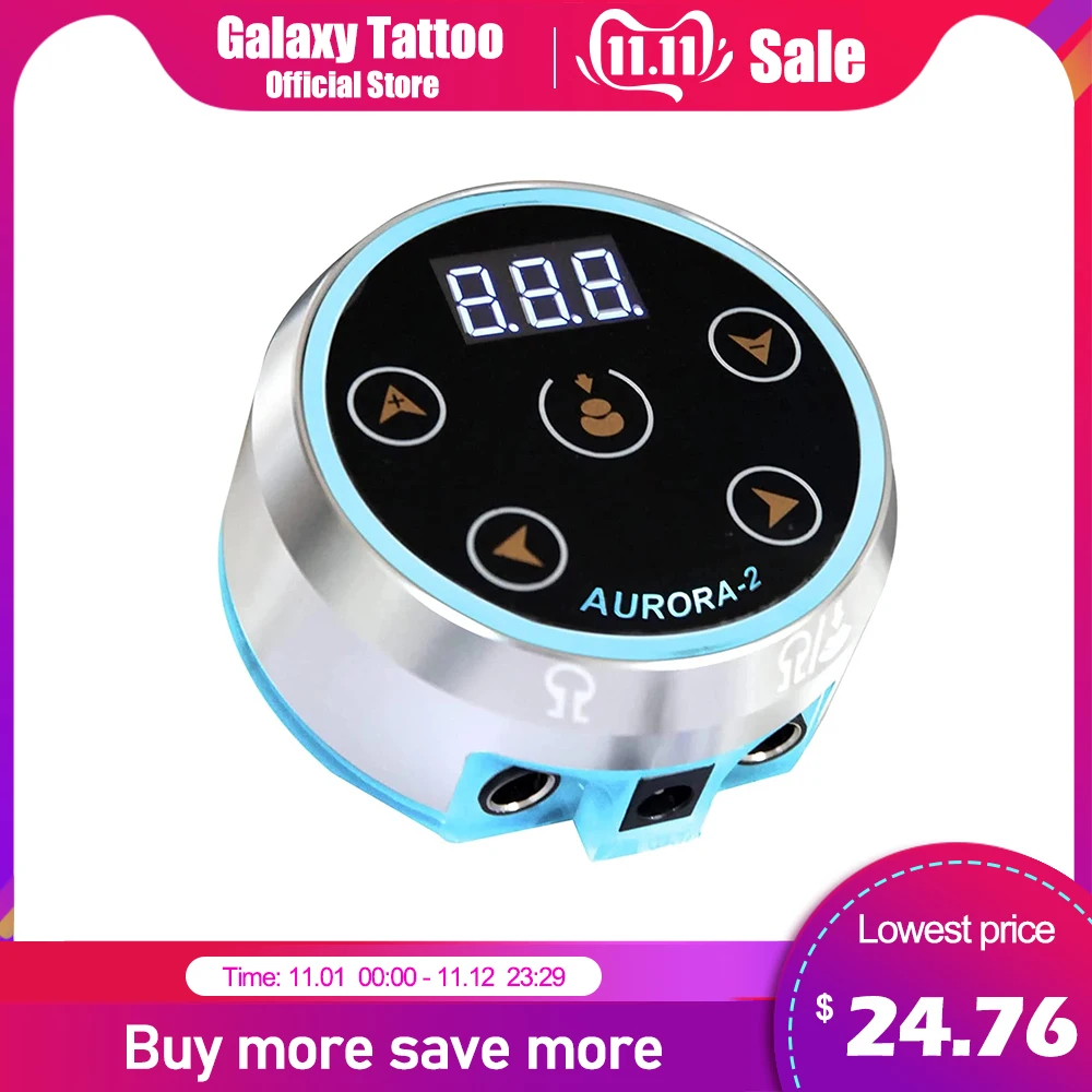 

Aurora 2 Tattoo Power Supply Adaptor Daul Mode Switching Mini Touchpad LED Display With US/EU Adaptor Professional Aurora 3/2/1