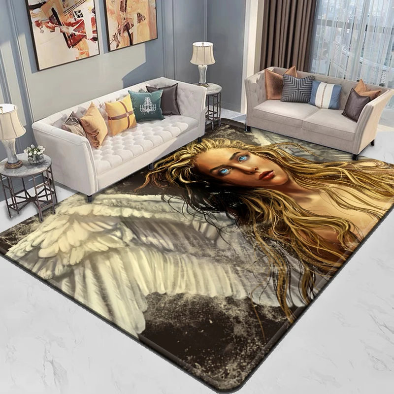 Священный ковер Angel Cartoon для гостиной кемпинга незнакомых вещей коврика пикника