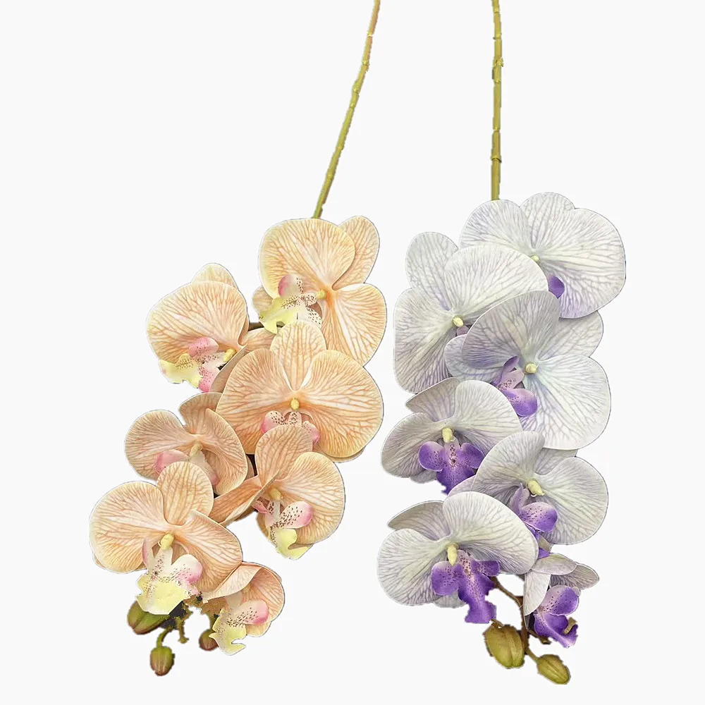 Искусственная бабочка орхидея цветочная ветка 7 головок латексный фаленопсис Real