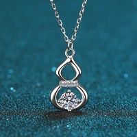 sterling silver necklace female gourd moissanite collarbone necklace plated pt950 gold factory