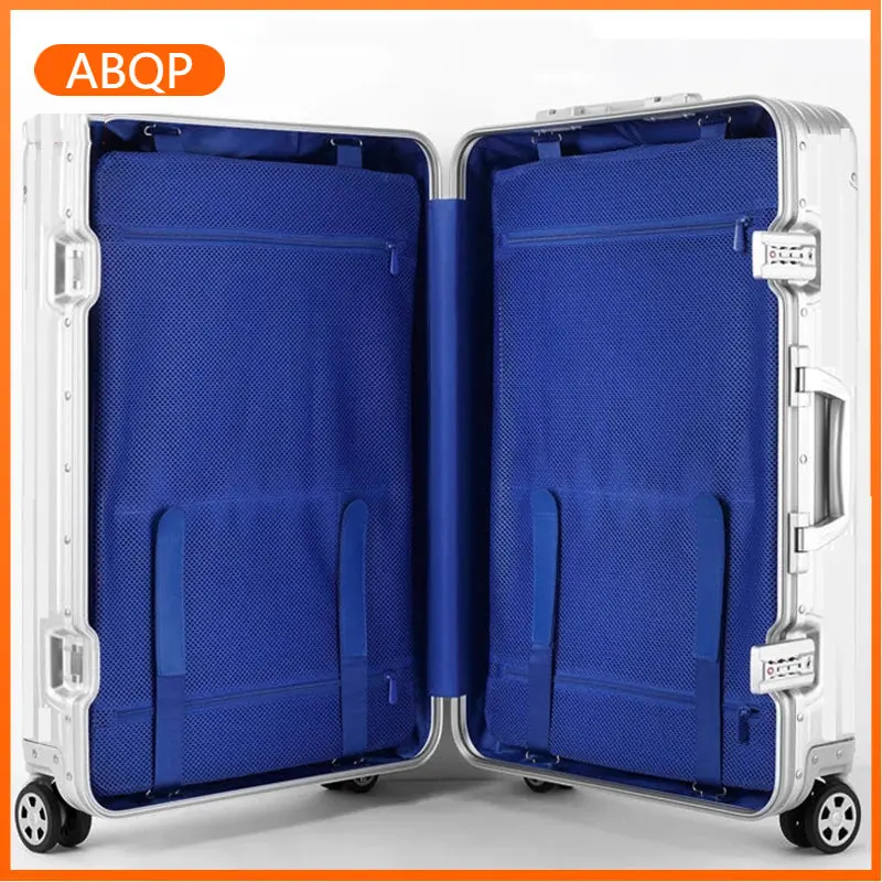 

20/24/26/29 Inch Rolling Luggage set 100% Aluminum-Magnesium Business Travel Suitcase Aluminum Spinner Trolley Bag On Wheel