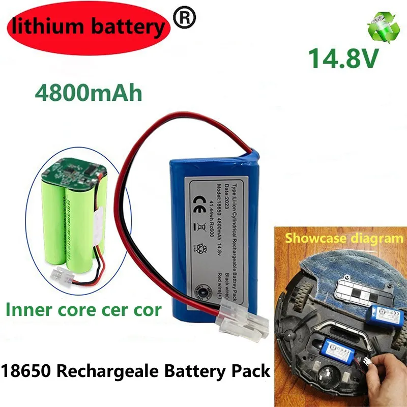 

4S1P 14.4V 14.8V 4800mAh Vacuum Cleaner Battery Li-Ion Robot Vacuum Lithium Sweeper Spare Batteries 18650 Battery