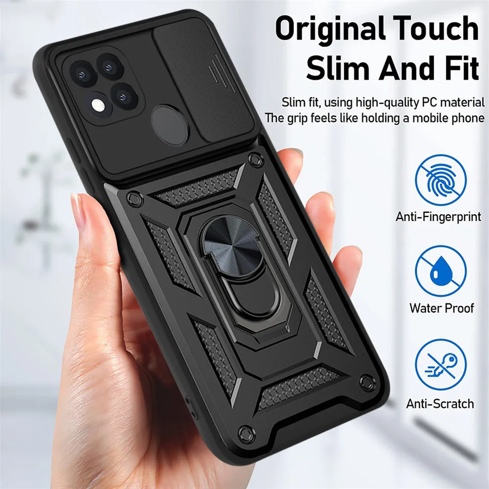 

OPPO A15 Case For OPPO A15 A15S Capa Shockproof Armor Car Magnet Ring Silicone Phone Cover For OPPO A12 A16 Stand Holder Coque