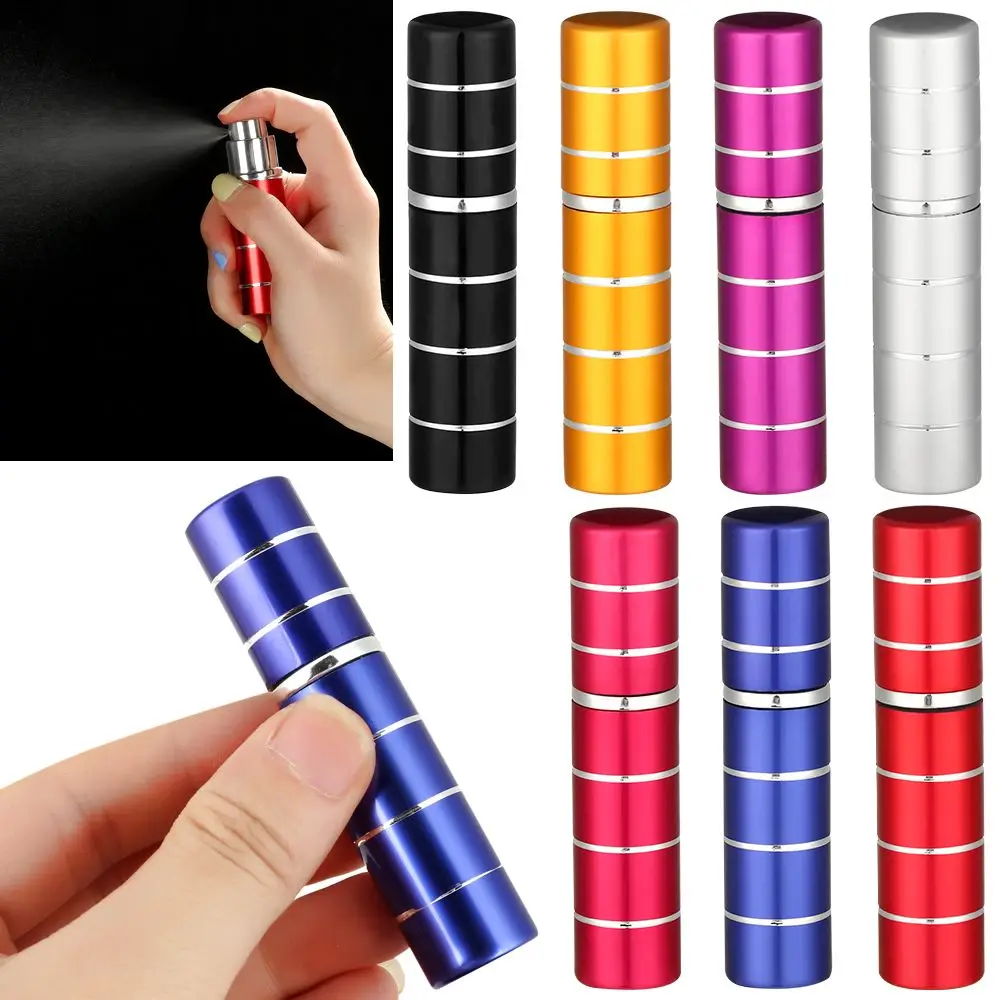 

5ML 10ML Travel Aluminum Perfume Atomizer Glass Spray Bottle Empty Refillable Bottle with line .Portable Metal Sprayer