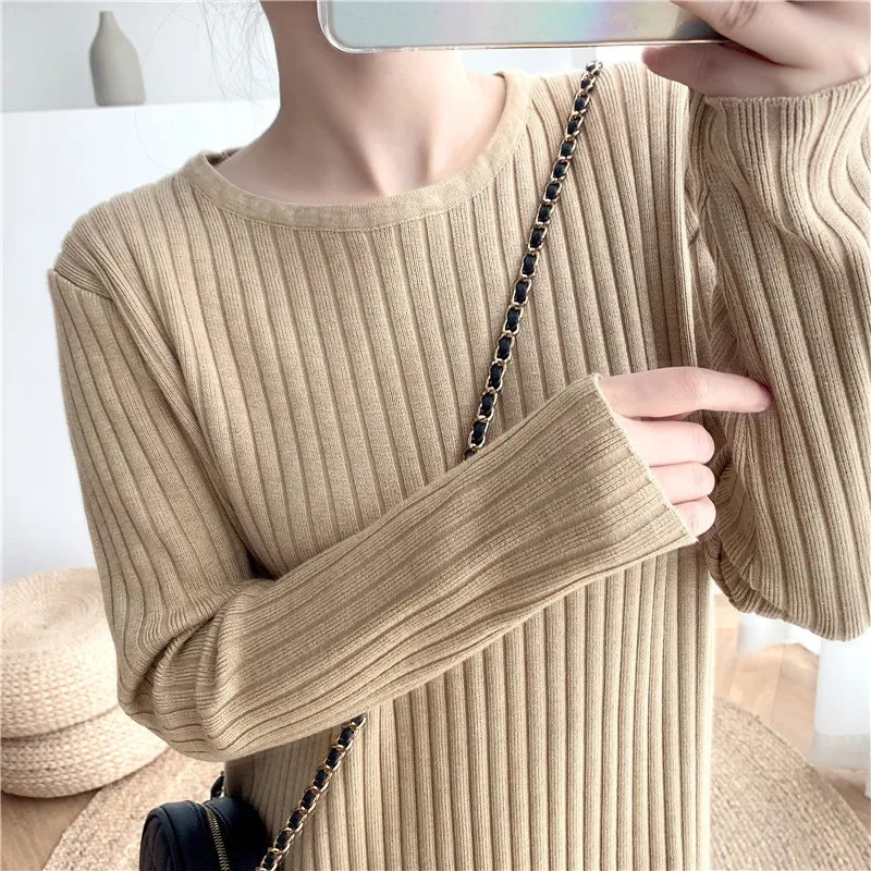 Платье-свитер с высоким воротником женское осенне-зимнее новое корейское