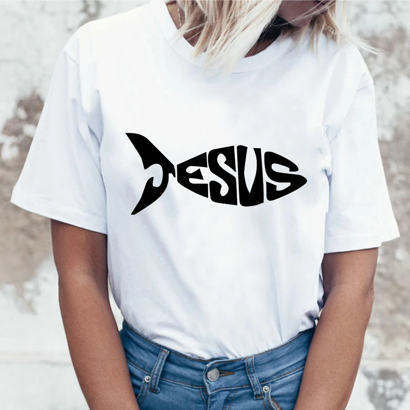 

Women T-shirt I Love Jesus Print T-shirt O-Neck Hipster Tshirt Casual Oversized T-shirt Tops Women Clothing Short Sleeve T-Shirt