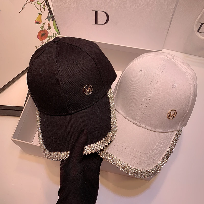 

Golf Cap Women Korean Custom Summer New Style Rhinestone Baseball Cap Women Fashion Elegant Cap Sunshade Sunscreen Cap Trendy