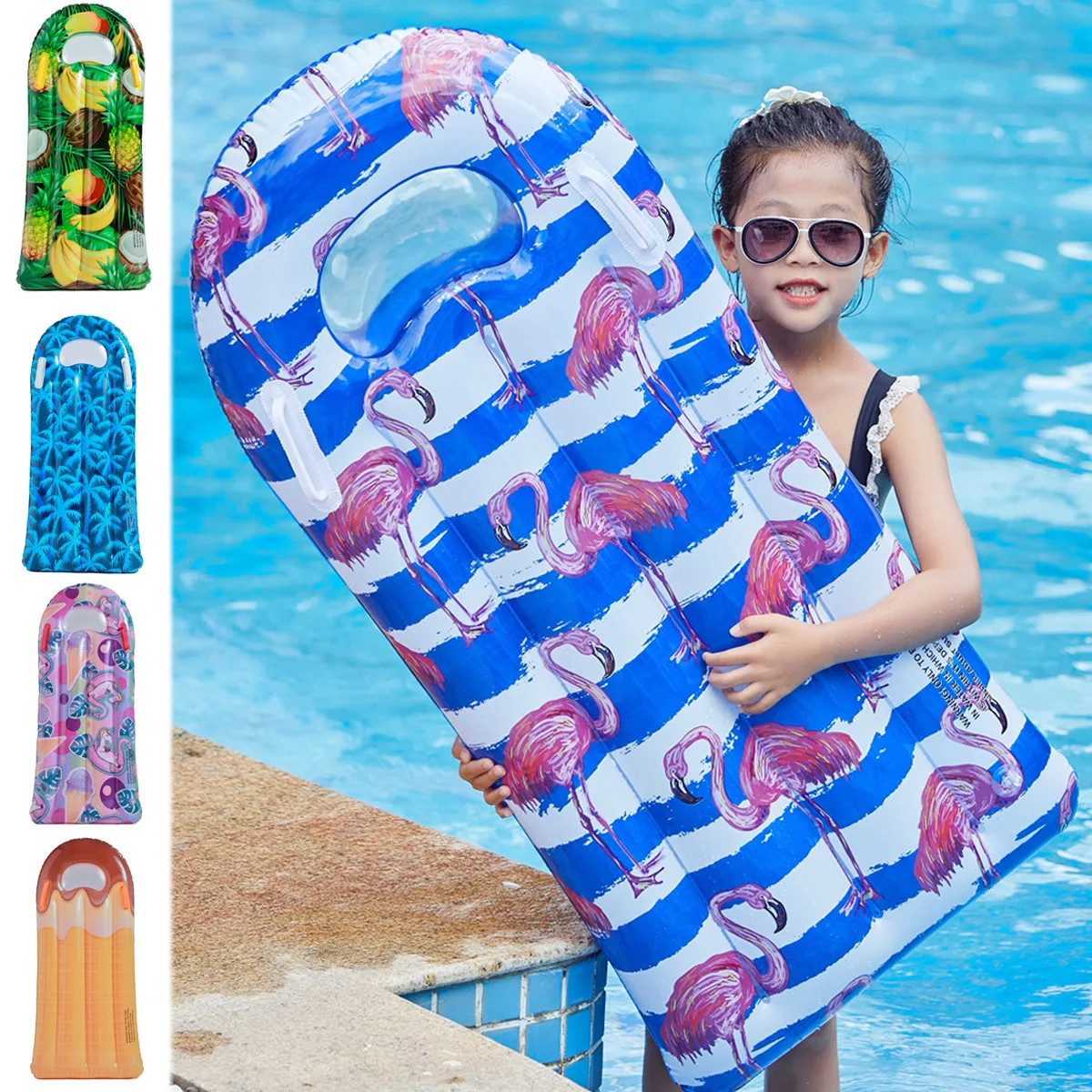 

Плавающий коврик для серфинга с ручкой, плавающая кровать для детей, бассейн, надувной матрас, плавающий для водных видов спорта, доска для серфинга