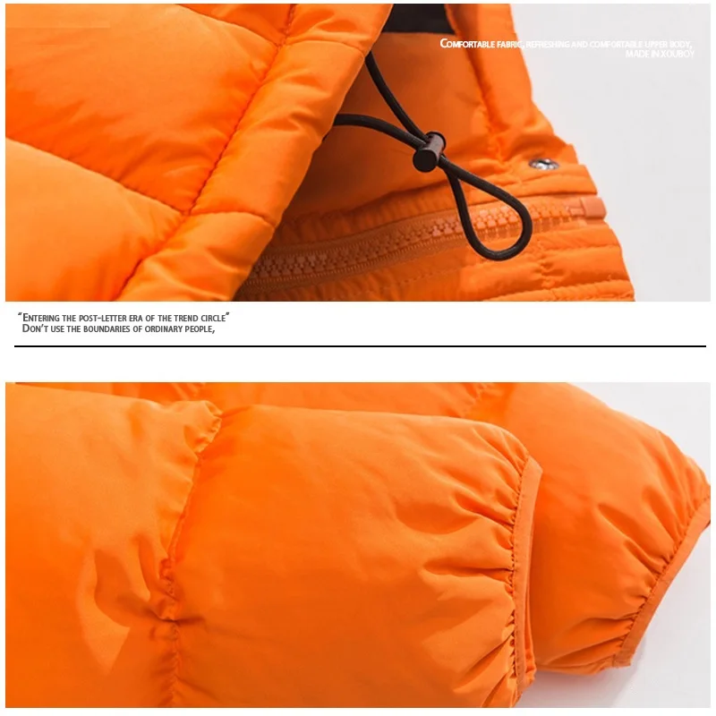 Rainbowtouches Hip Hop Down Jackets Men Fashion Hooded Outerwear Winter Warm High Street Casual Down Coat Male Jacket Windproof