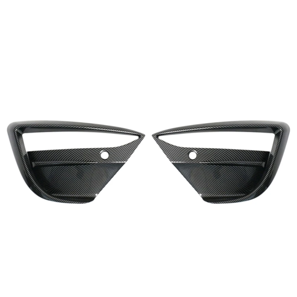 

Car Carbon Fiber Front Bumper Fog Light Lower Grille Frame Spoiler Splitter Wind Knife for Tesla Model