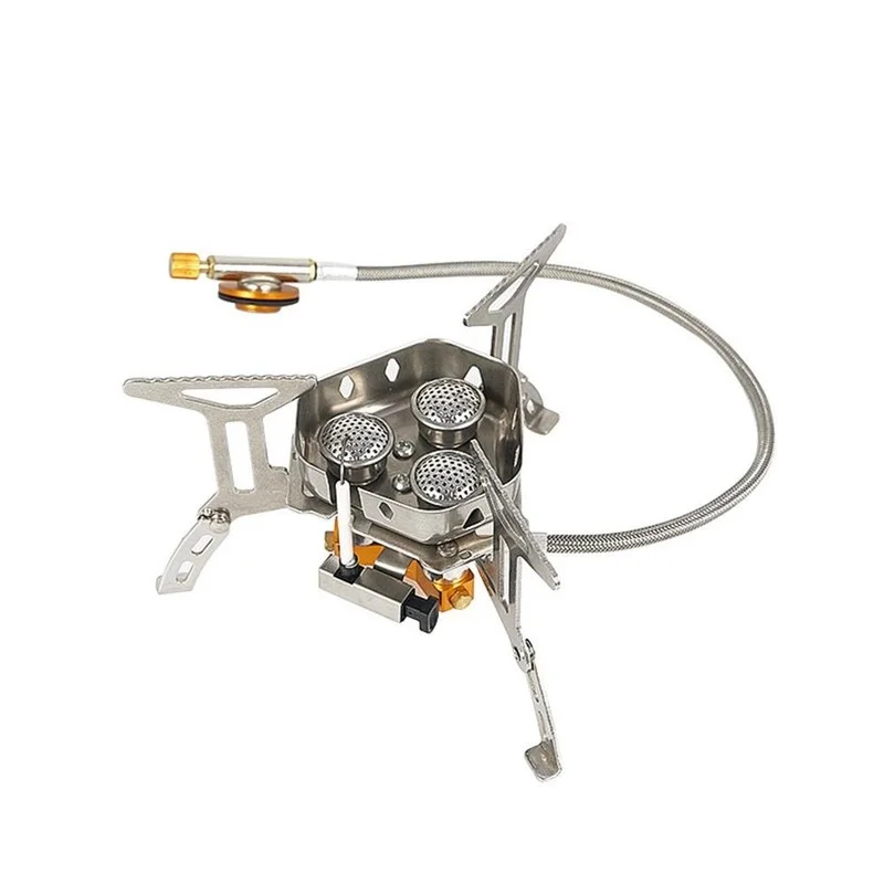 

5800W Folding Camping Gas Stove Windproof Outdoor Gas Burner Portable 3-burners Stoves Camp Picnic Tent Travel Gas Furnace
