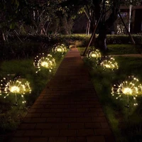 90 LEDs Solar Fireworks Lights DIY Fairy String Light Outdoor Waterproof Copper Wire Light Garden Decoration Light Warm White