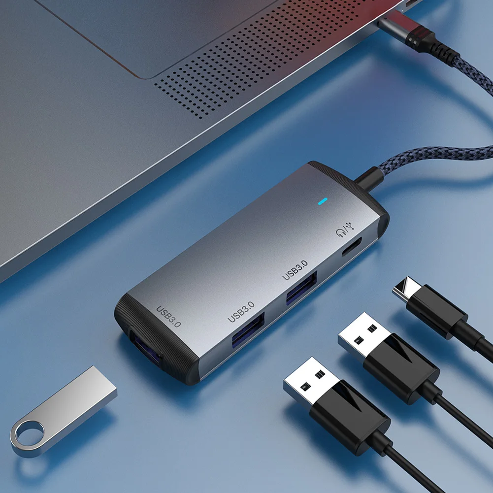 Концентратор USB 3.0 4 в 1 с док-станцией для передачи данных 5 Гбит/с 4-портовая