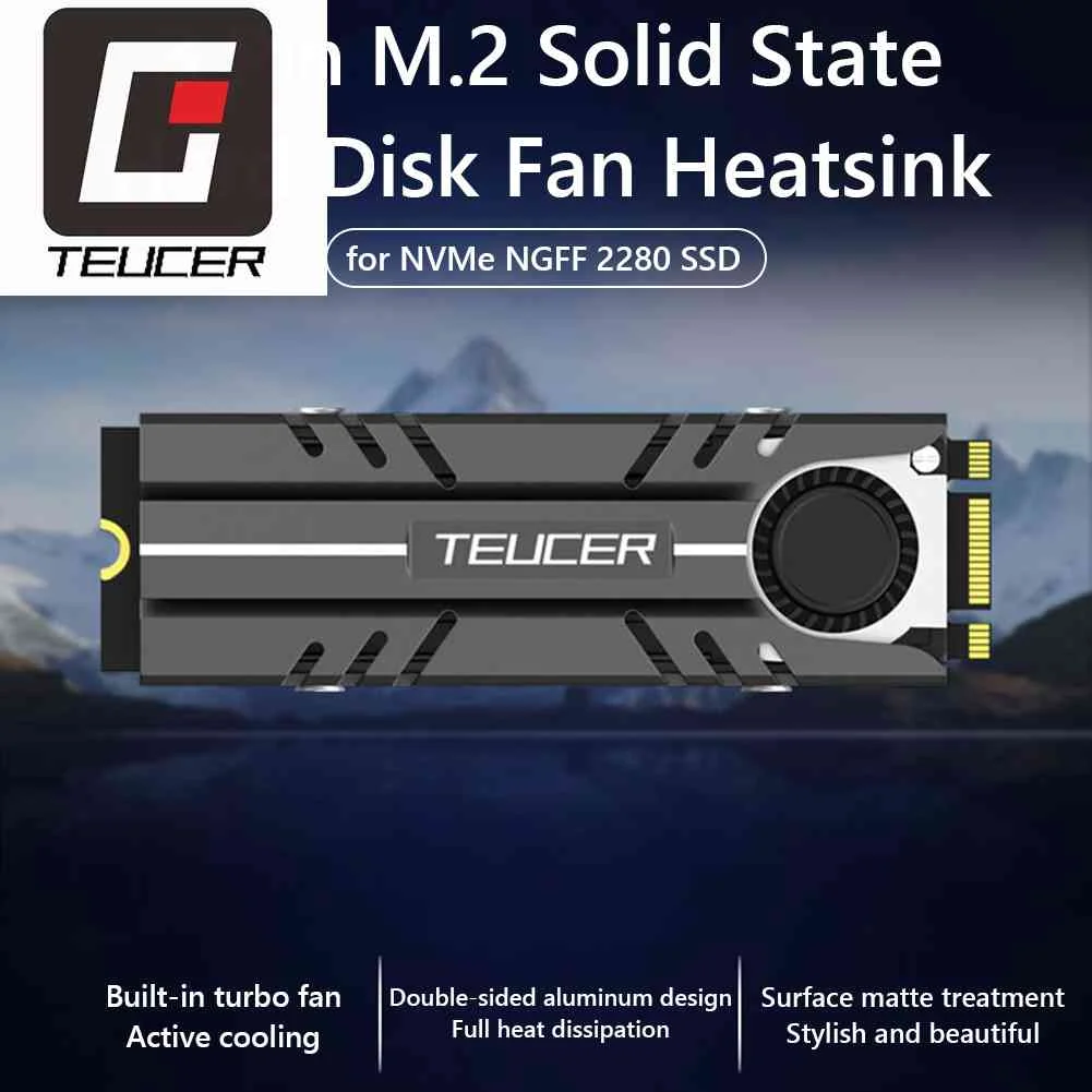 

3 Pin M.2 Solid State Hard Disk Fan Heatsink Aluminum Alloy Silicone Thermal Pads Cooler Heat Radiator for PCIE NVMe NGFF 2280