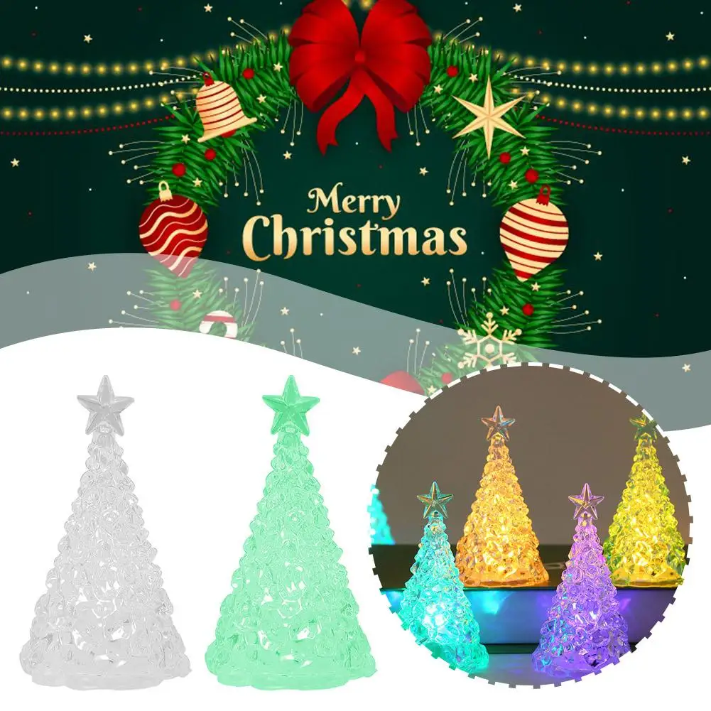 

Светодиодная светящаяся Рождественская елка светильник, работающая от батарейки, мигающие ночные огни, украшение на год, новая атмосфера двора, Рождество K2B9