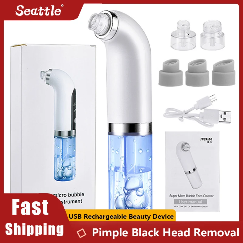 New Blackhead Remover Pore Vacuum Cleaner Electric Pimple Black Head Removal USB Rechargeable Water Cycle Facial Cleaning Device |